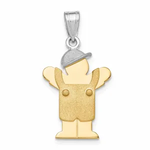 14 Two-tone Small Overalls Boy With Hat Love Charm