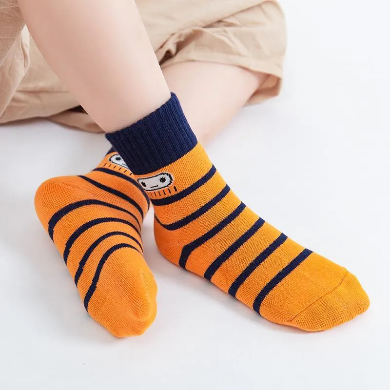 5-piece Cartoon Knee-High Stockings for Unisex