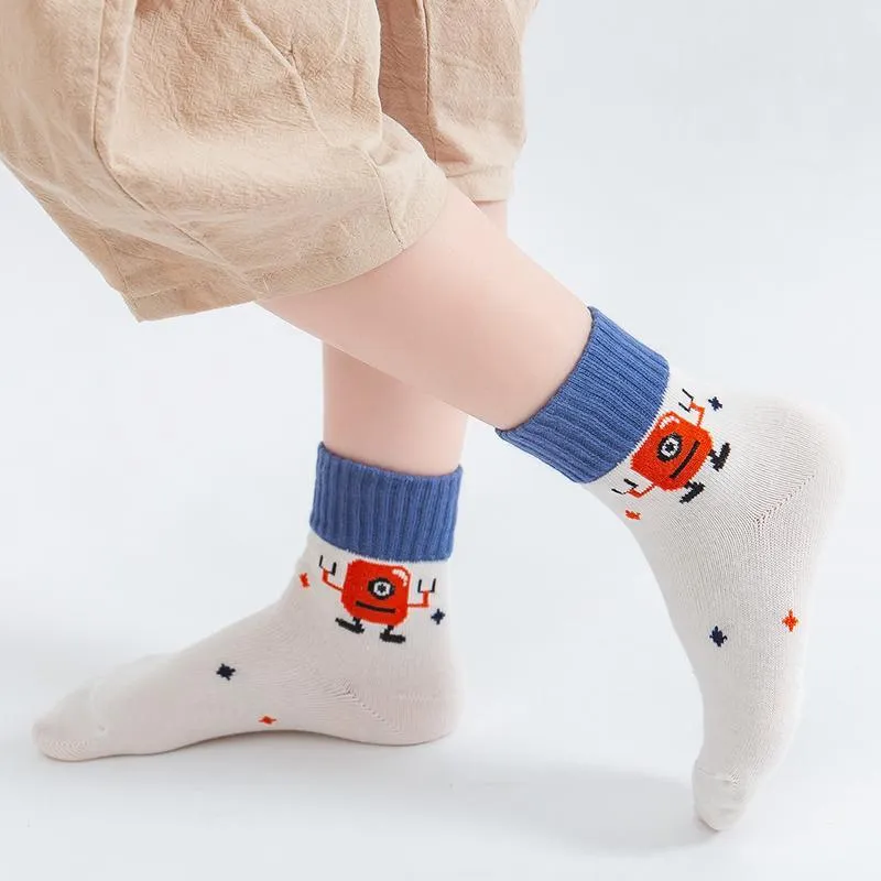 5-piece Cartoon Knee-High Stockings for Unisex