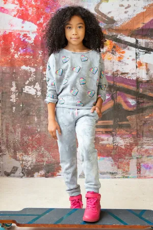 Appaman Stanton Girls Sweatpants - Grey Tie Dye