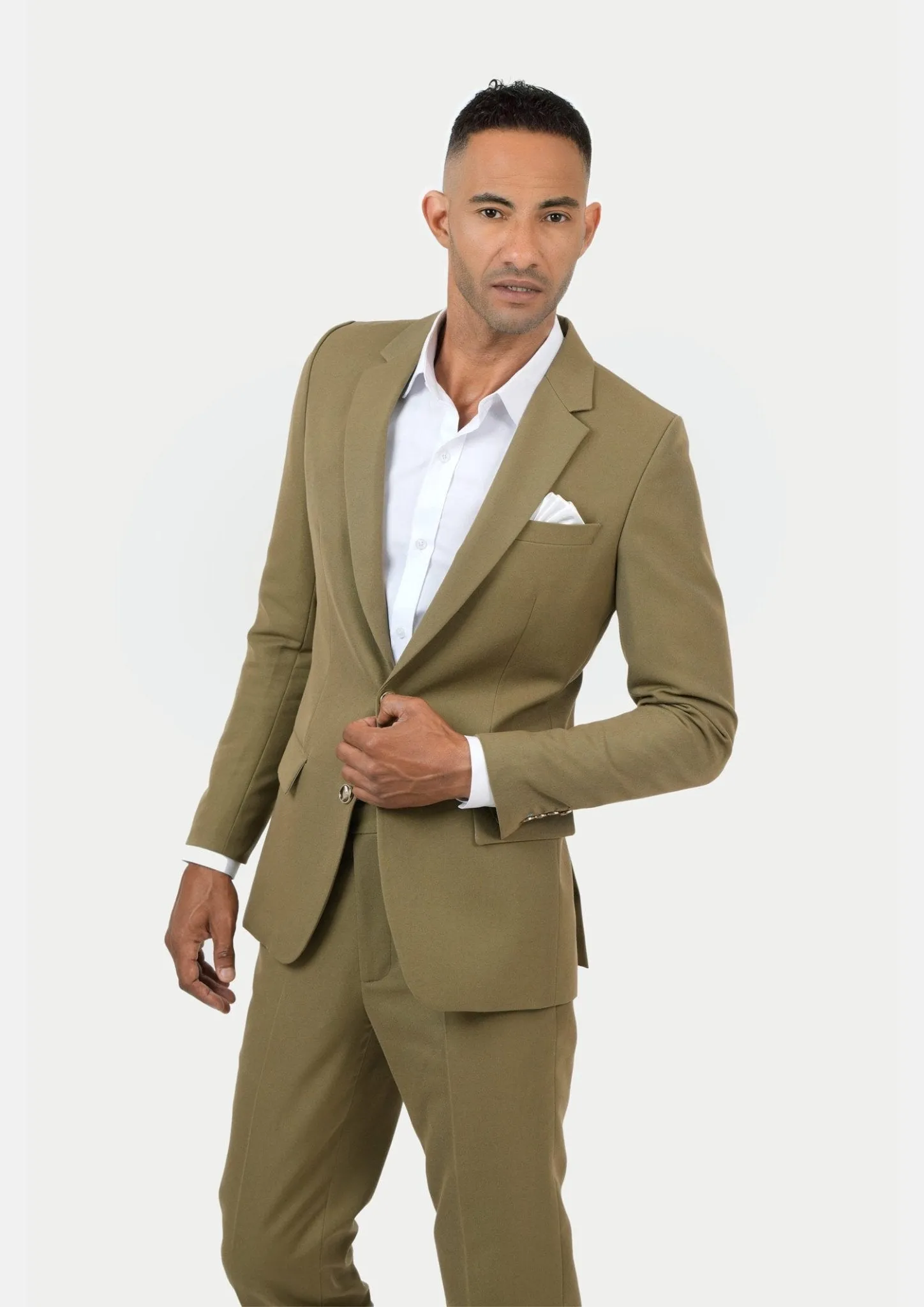 Astor British Khaki Cotton Suit