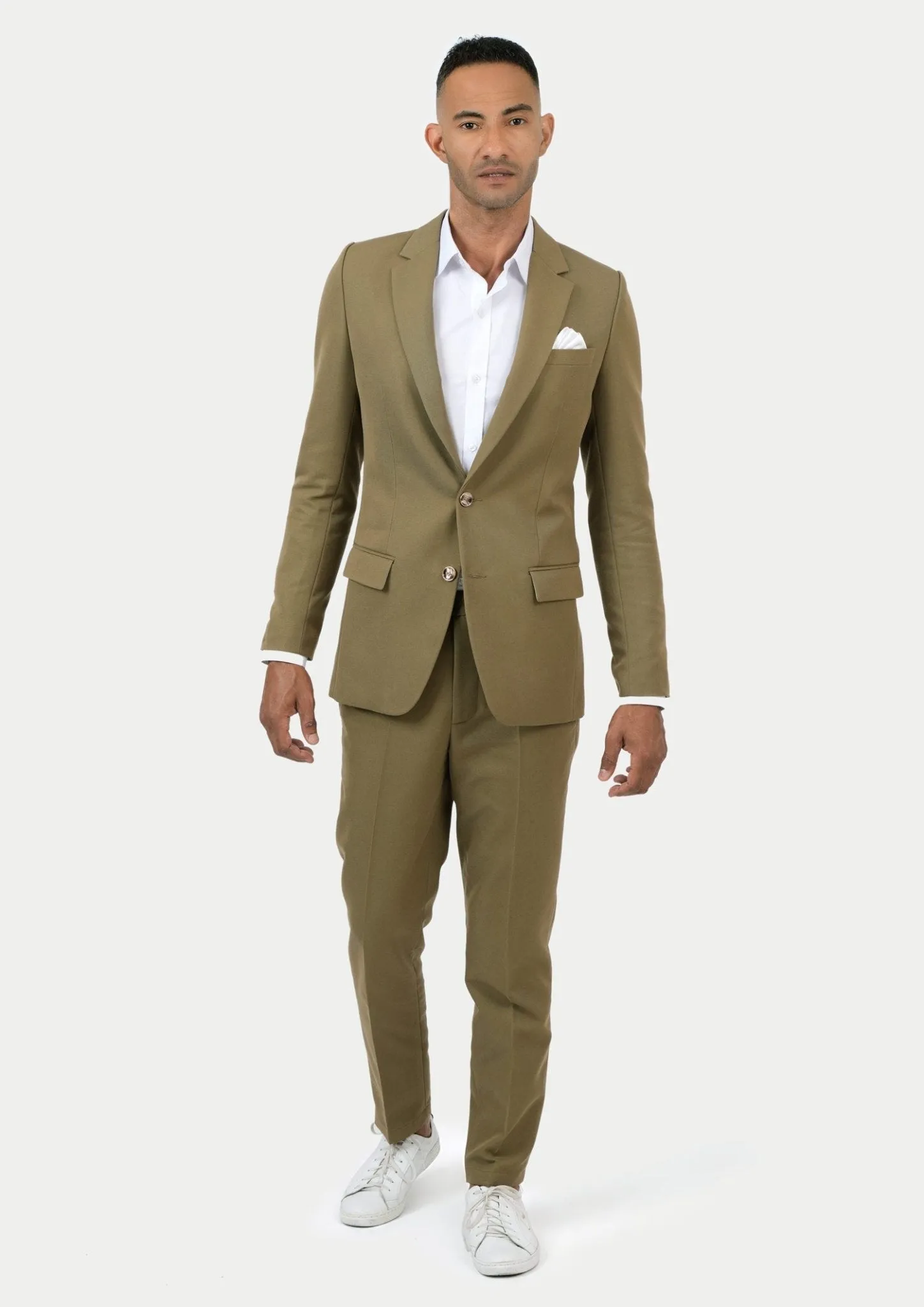 Astor British Khaki Cotton Suit