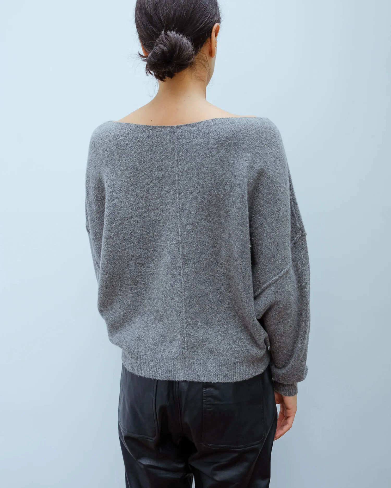 AV DAM225 LS top in grey chine