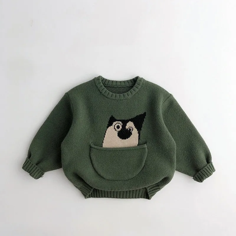 Boys Knitwear Pullover Outwear Cartoon Sweater for 1-6 yrs