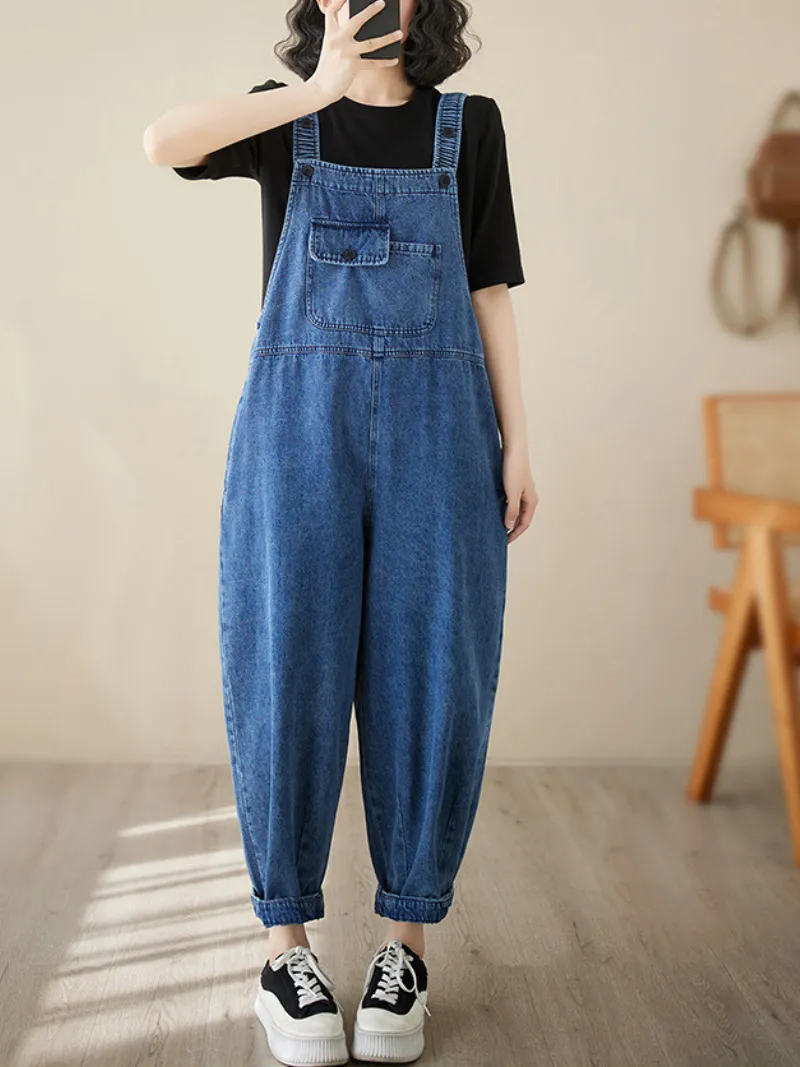 Close Your Eyes Denim High Waist Overall Dungarees