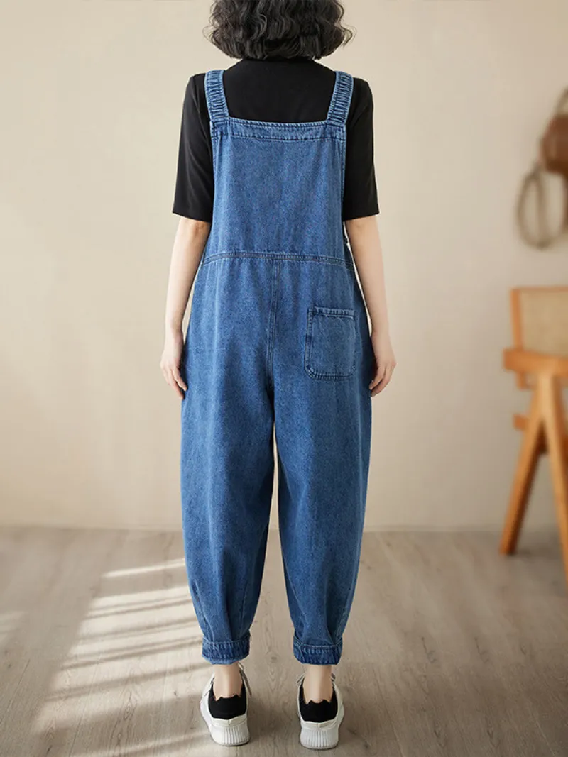 Close Your Eyes Denim High Waist Overall Dungarees