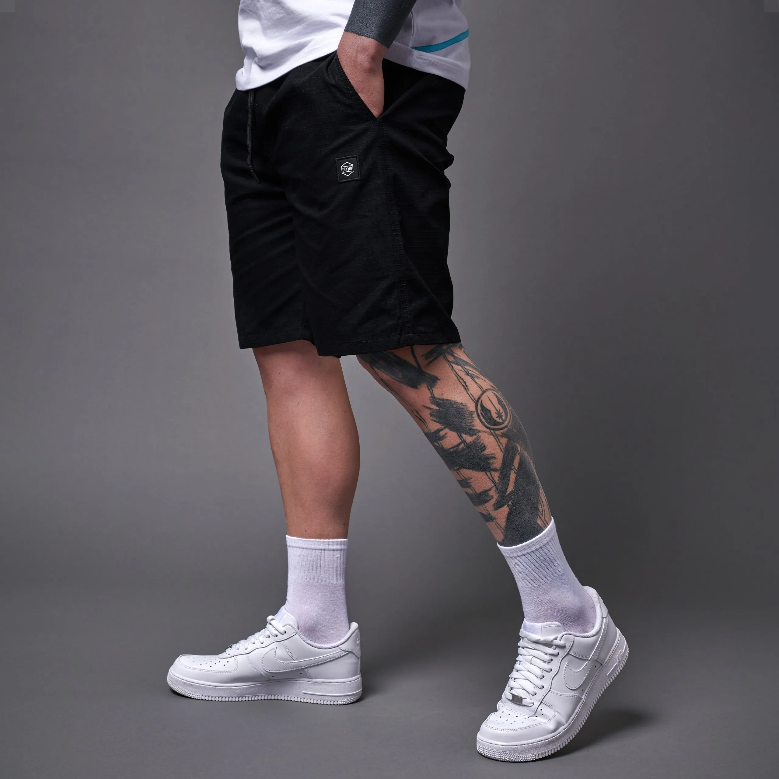 Cotton Ripstop Jogger Shorts Black