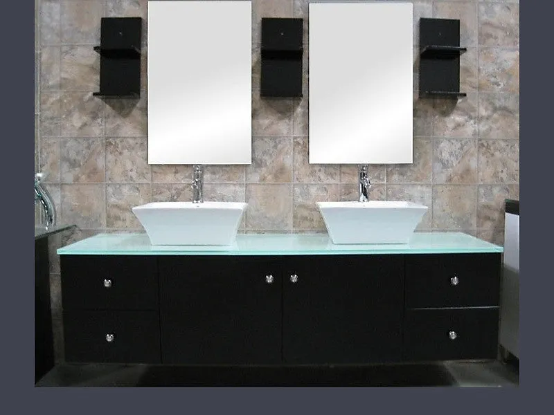 DESIGN ELEMENT Portland 61" Espresso Finish Double Sink Vanity Set