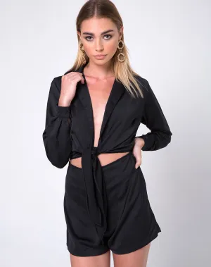 Drille Cutout playsuit in Black