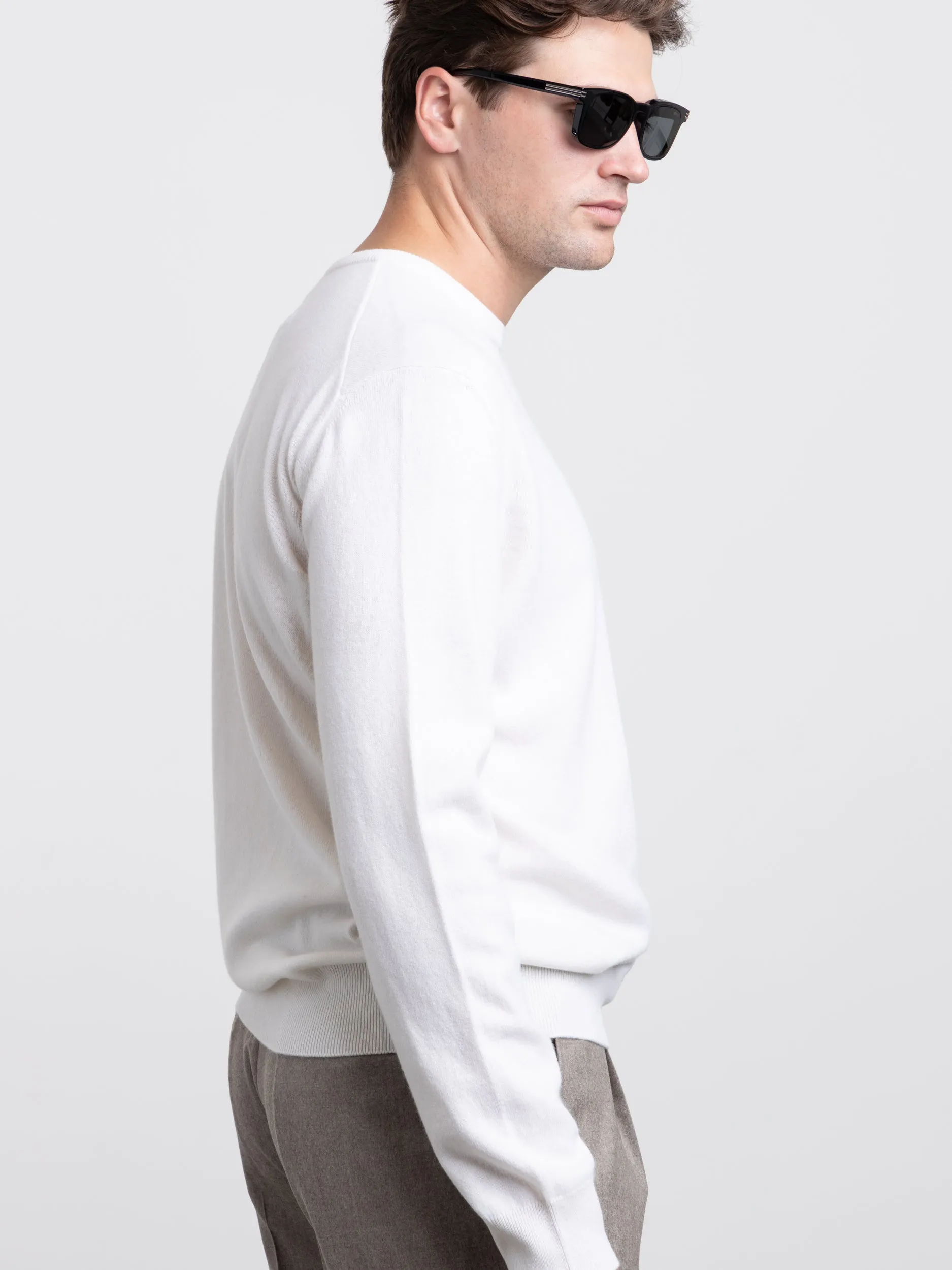 Ecru White Oasi Cashmere Crewneck