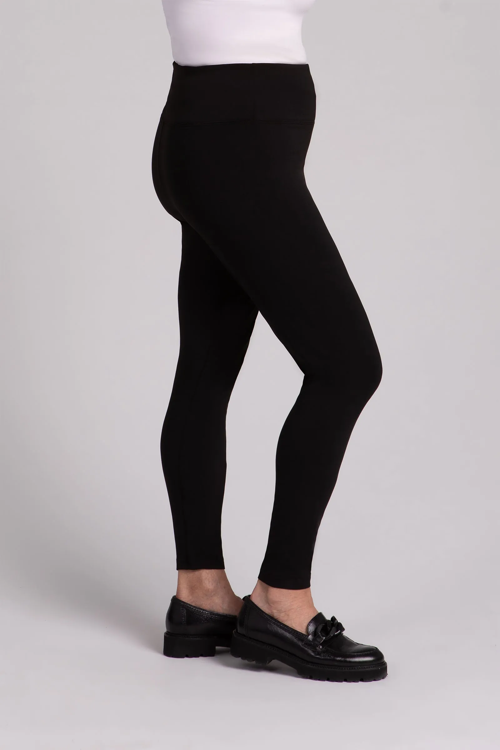 Fleece Back Jersey Nu Yoke Legging | Black