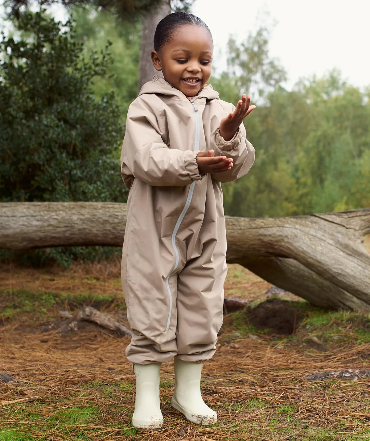 Fleece Lined Puddle Suit - Neutral  Greige