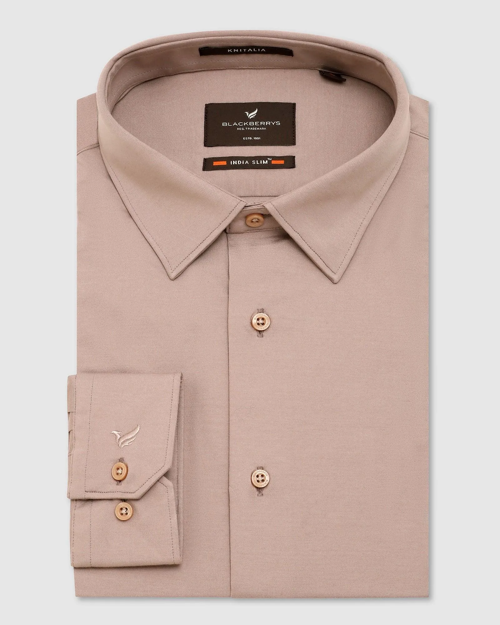 Formal Tan Solid Shirt - Sofok