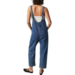 Free People Women's High Roller Jumpsuit, Sapphire Blue