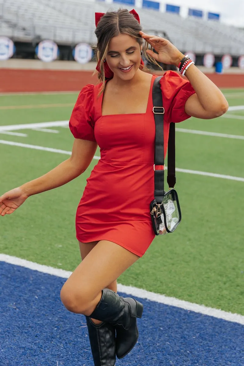 Game Day Ready Mini Dress - Red