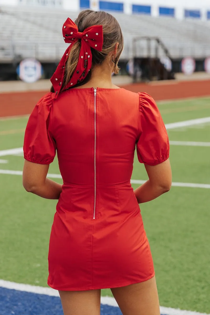 Game Day Ready Mini Dress - Red