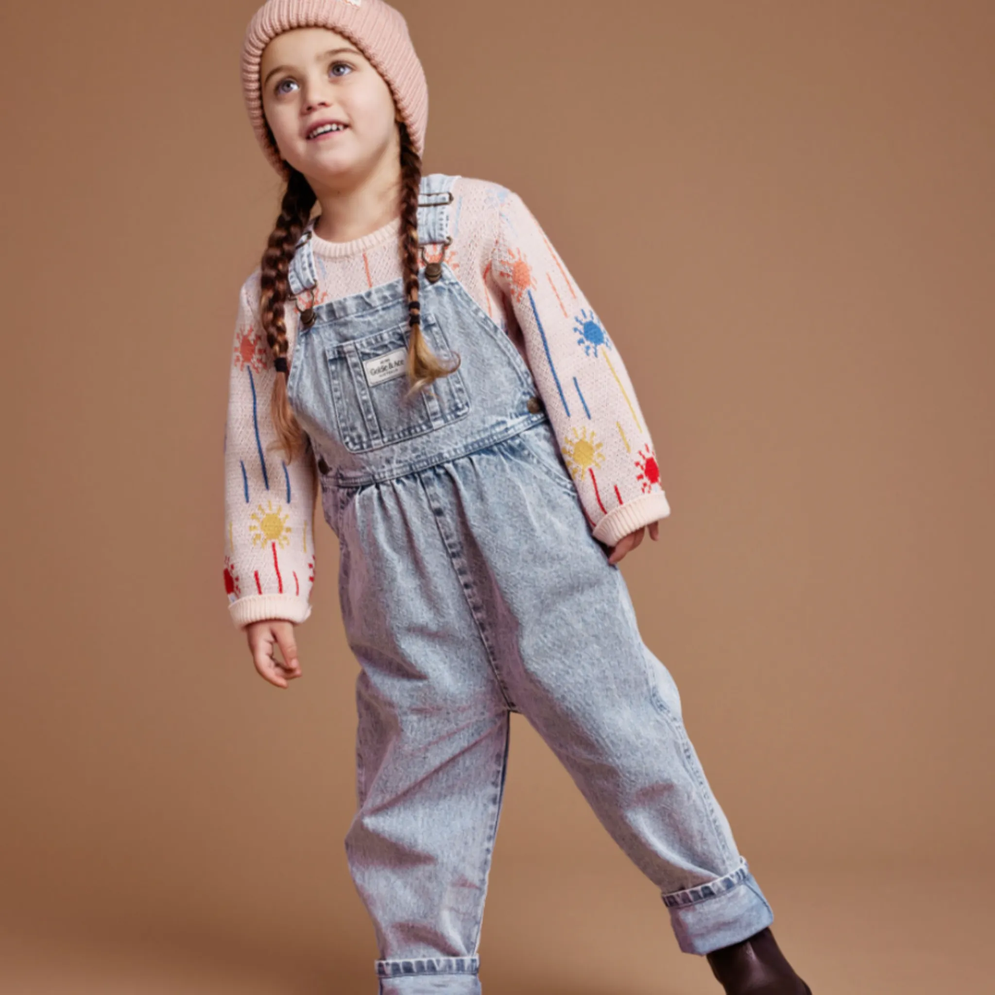 Goldie   Ace - Austin Vintage Washed Overalls - Light Denim