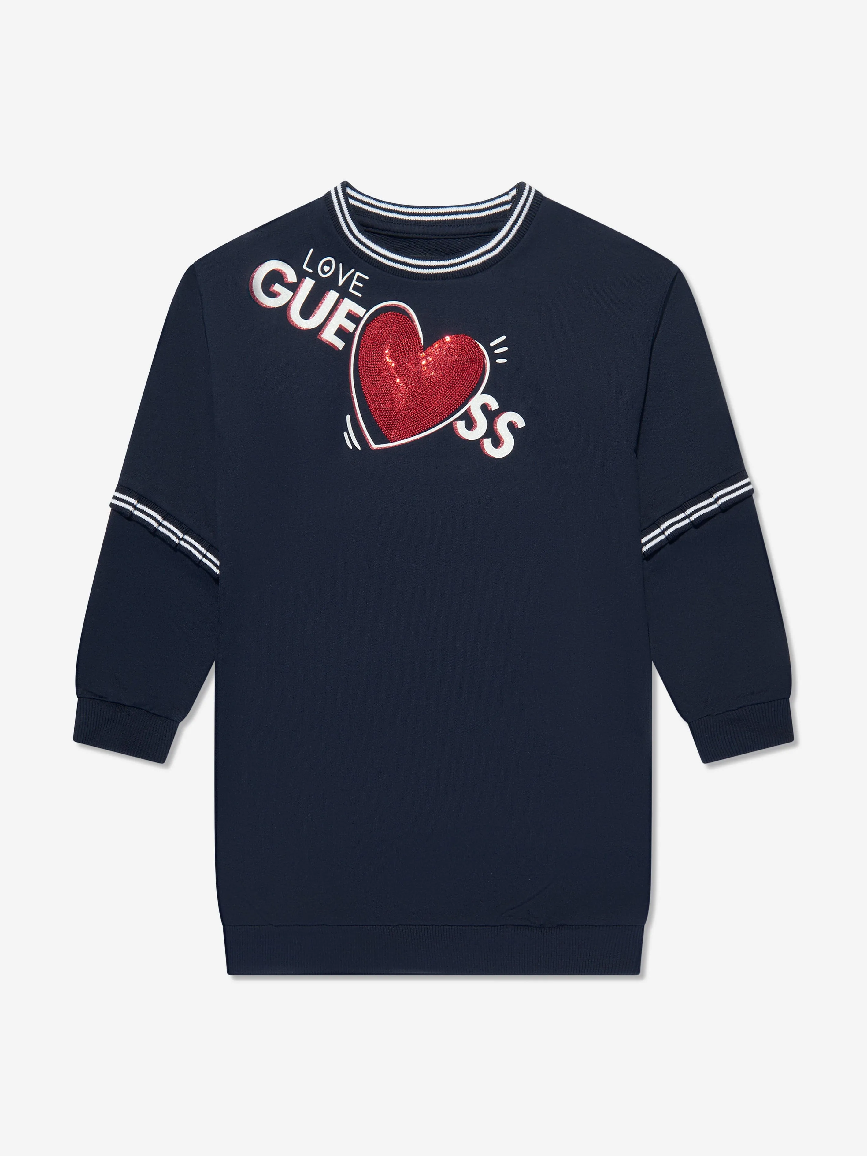 Guess Girls Logo Sweater Dress in Navy