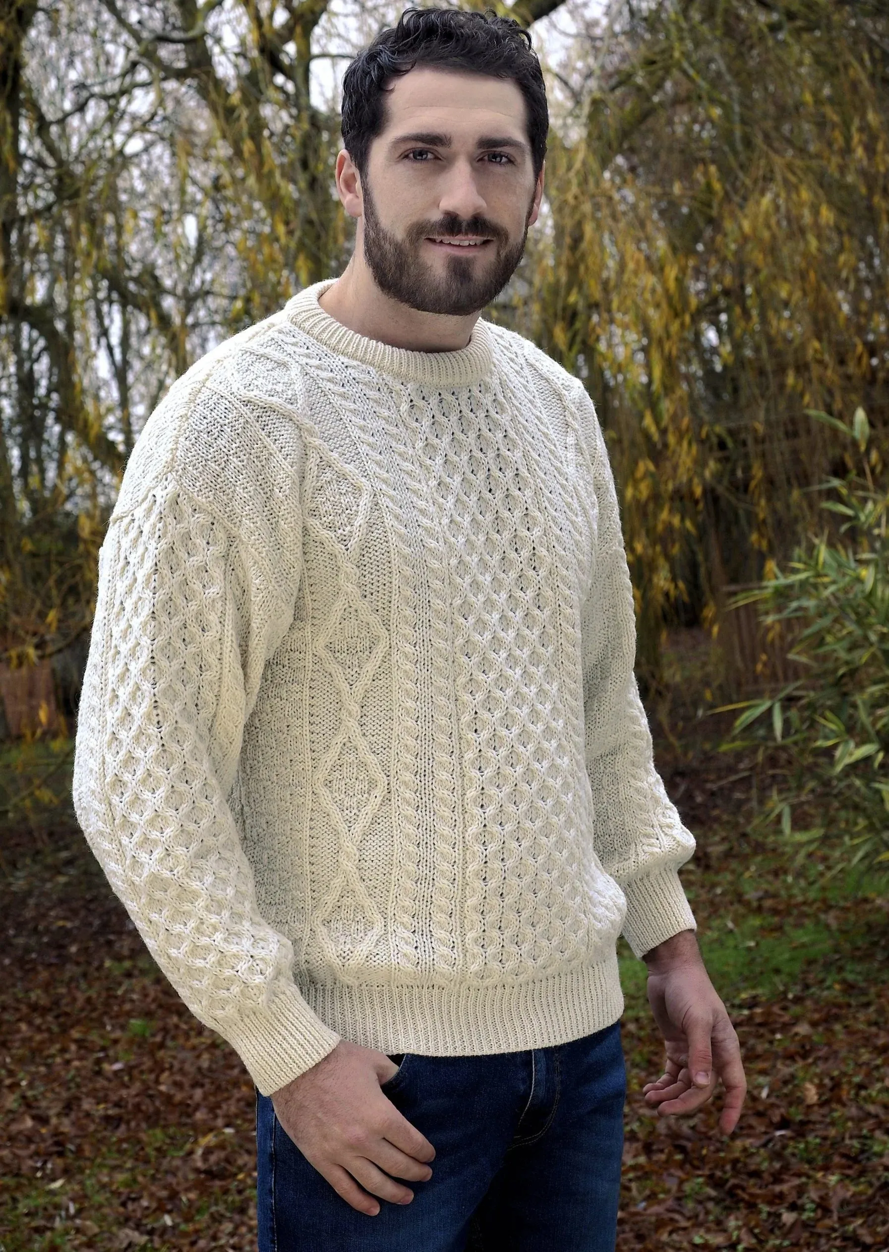 Irish Aran Crew Neck Sweater