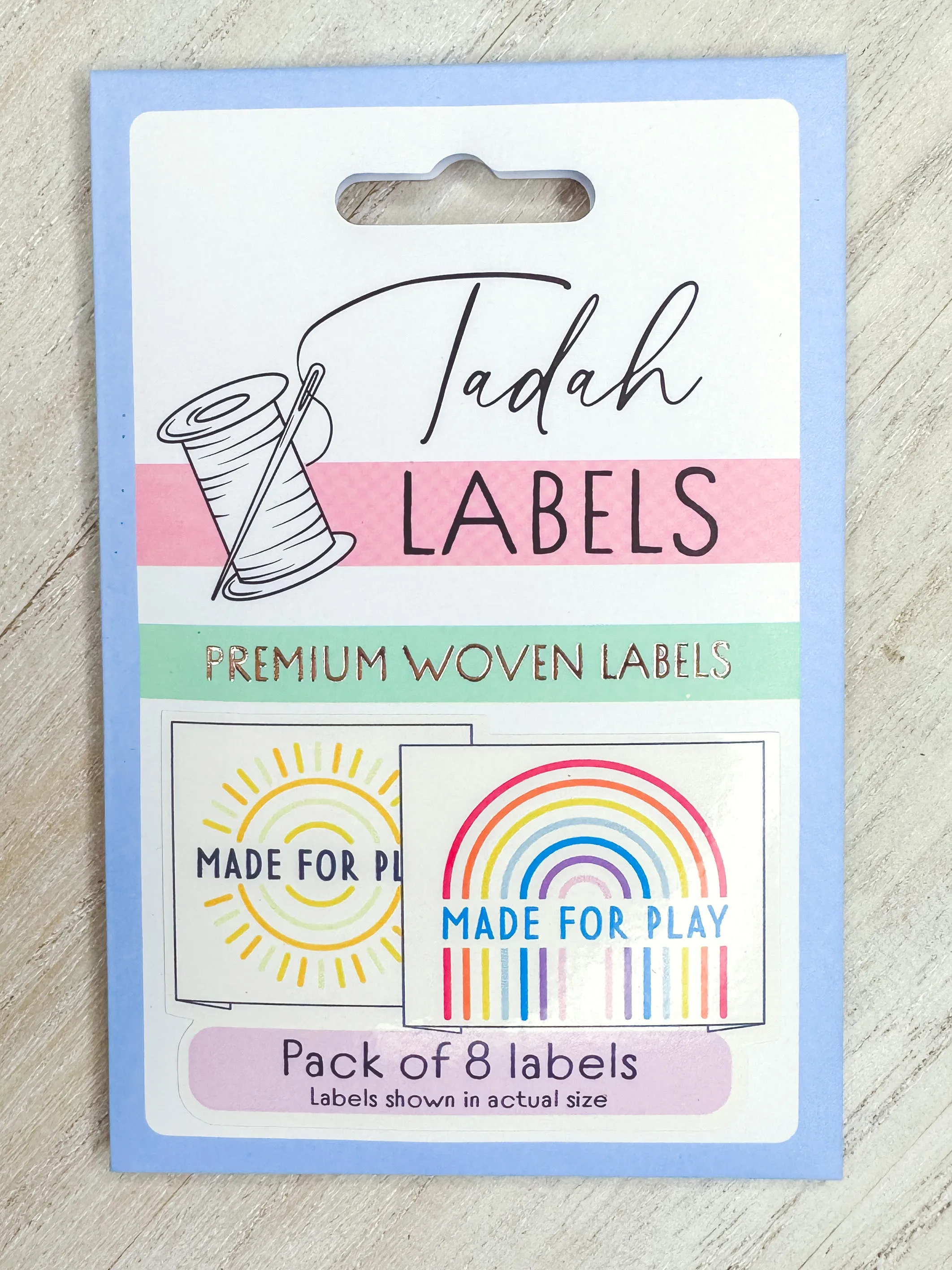 Made for Play ~ 8 pack ~ Premium Woven Labels