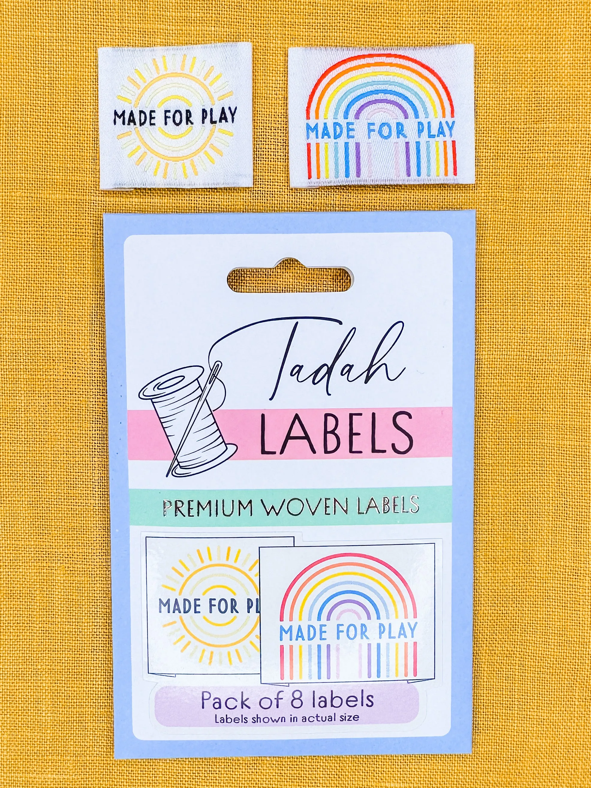 Made for Play ~ 8 pack ~ Premium Woven Labels