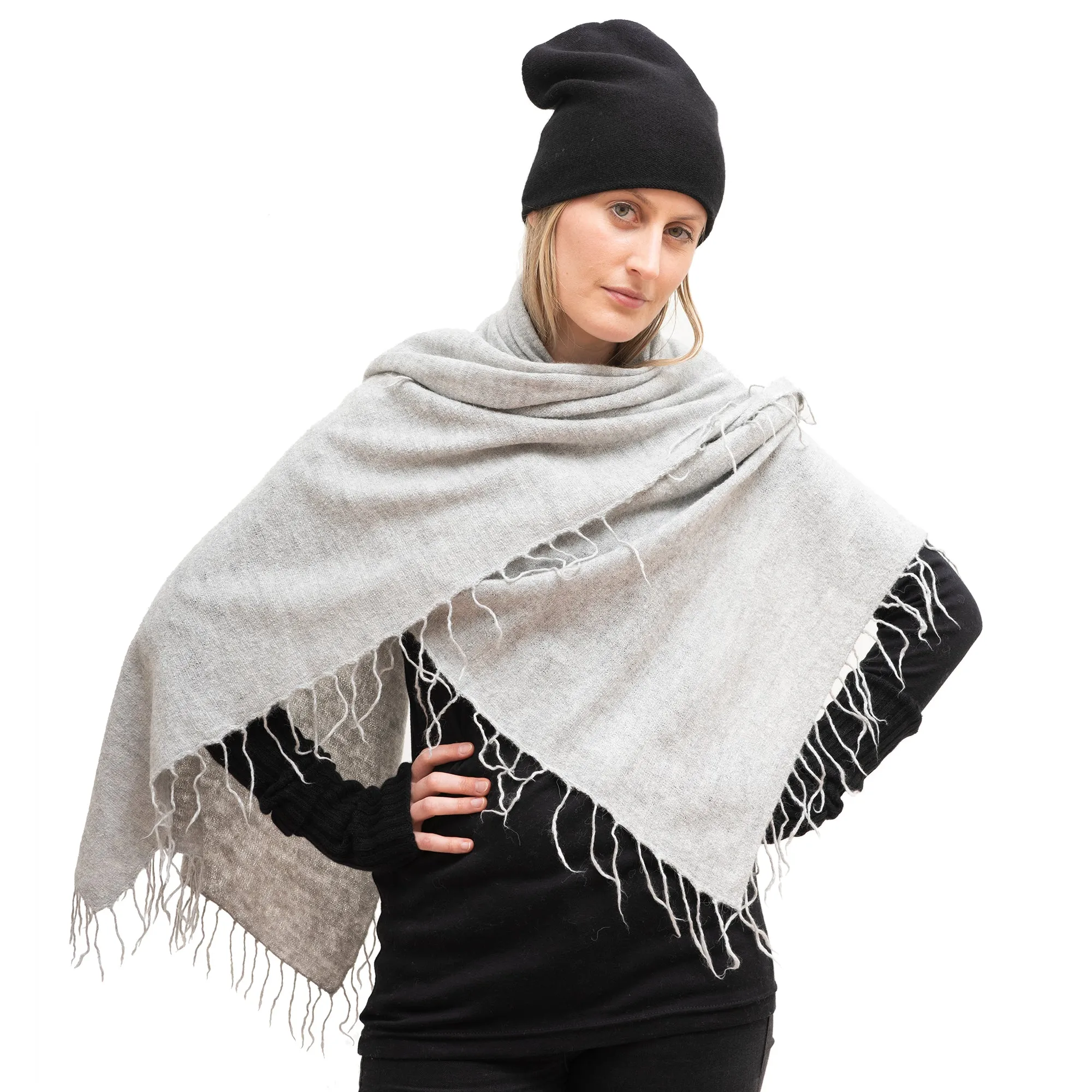 Meg Cohen Alpaca Full Fringe Scarf