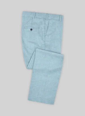 Noble Martina Blue Wool Silk Linen Pants