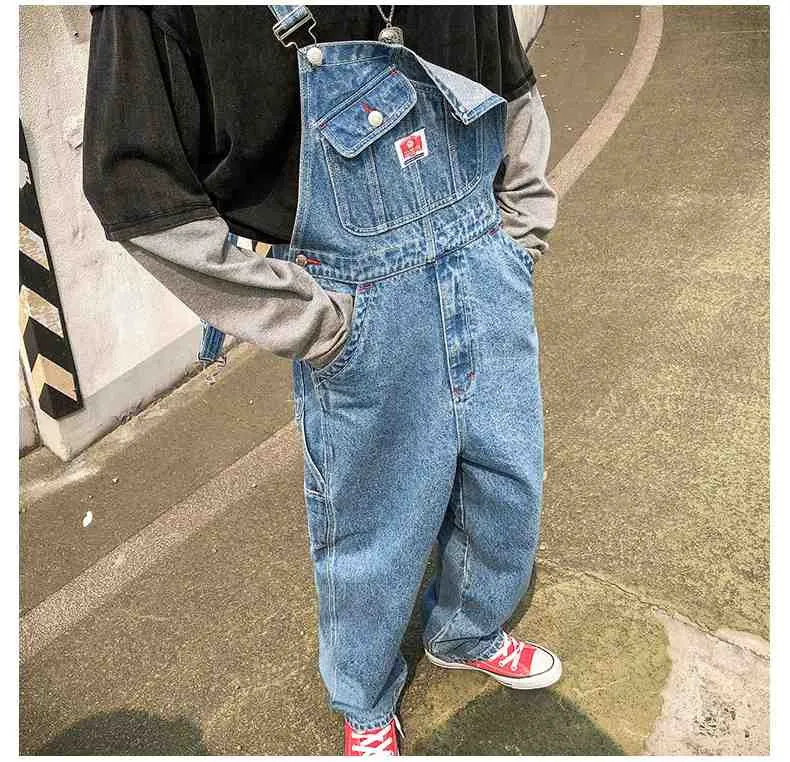 Pocket Wide-Leg Denim Overalls