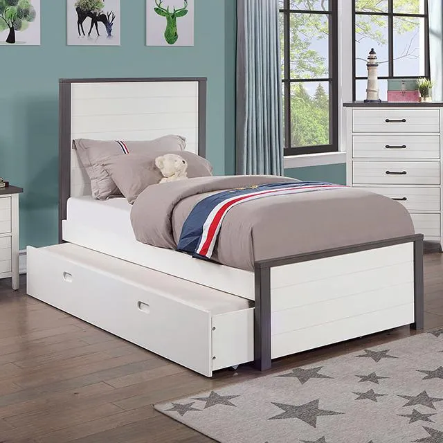 PRIAM Full Bed, White/Gray