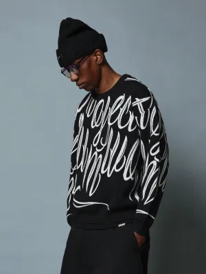 Regular Fit Crew Neck Printed Sweaters