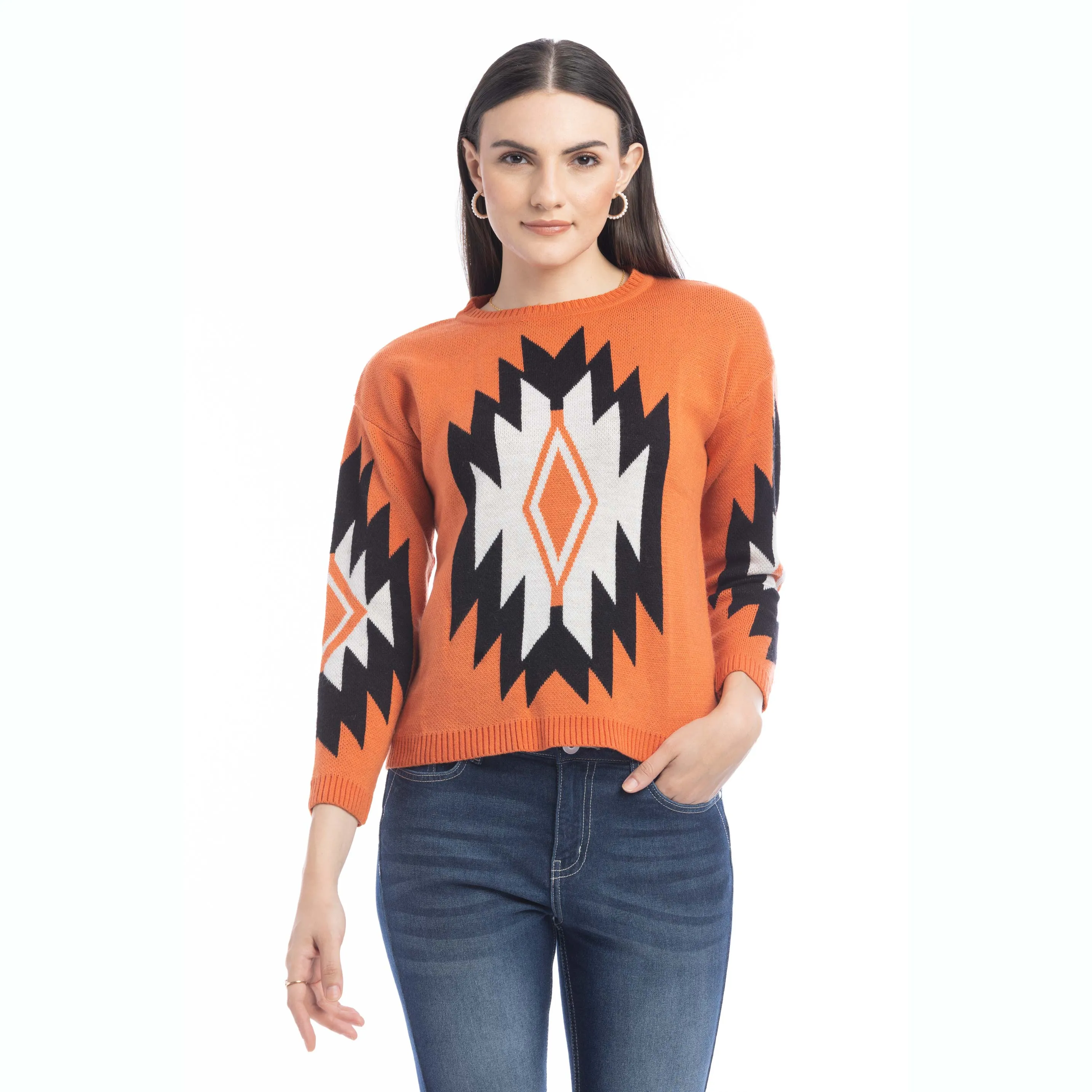 Rosemary Plains Geometric Print Sweater