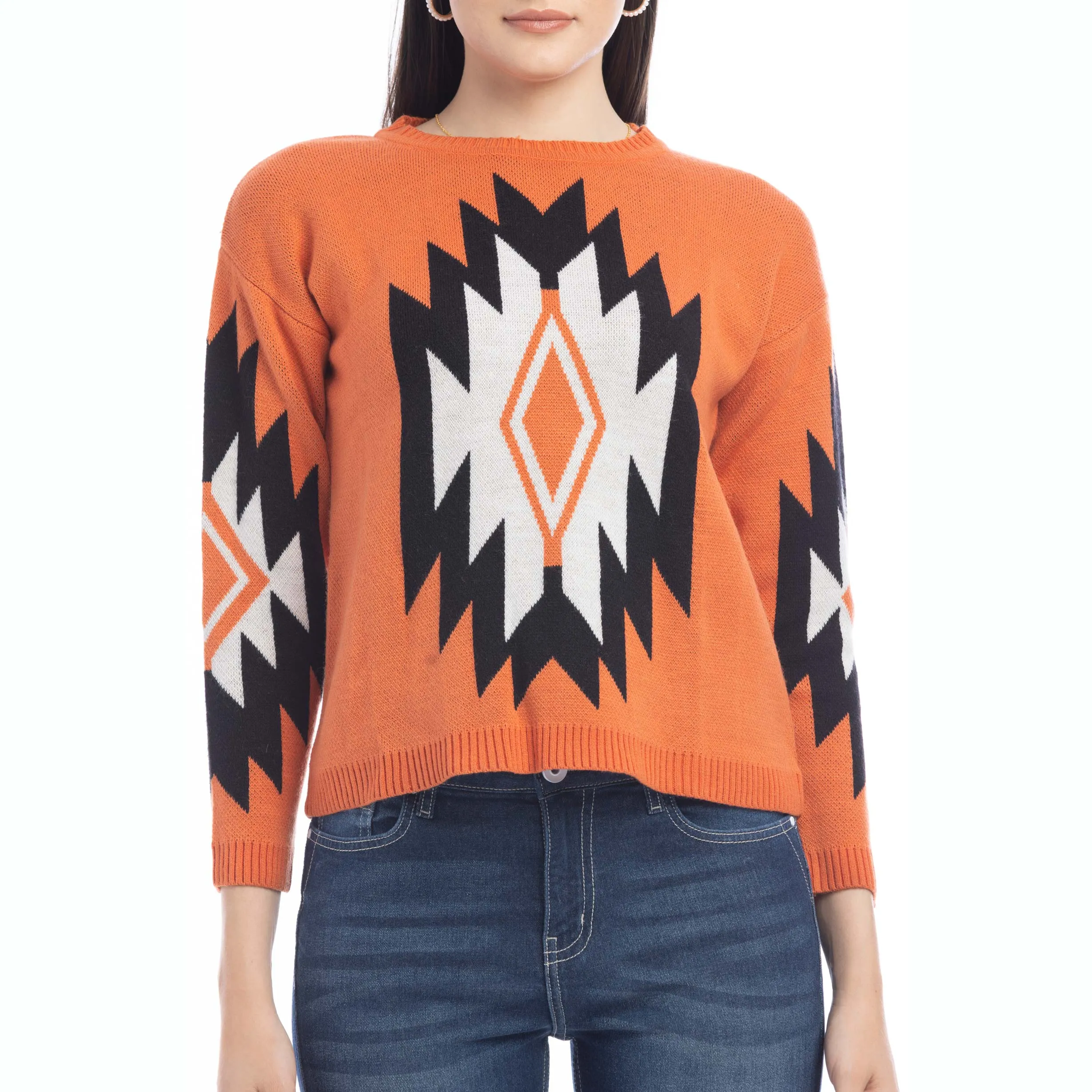 Rosemary Plains Geometric Print Sweater