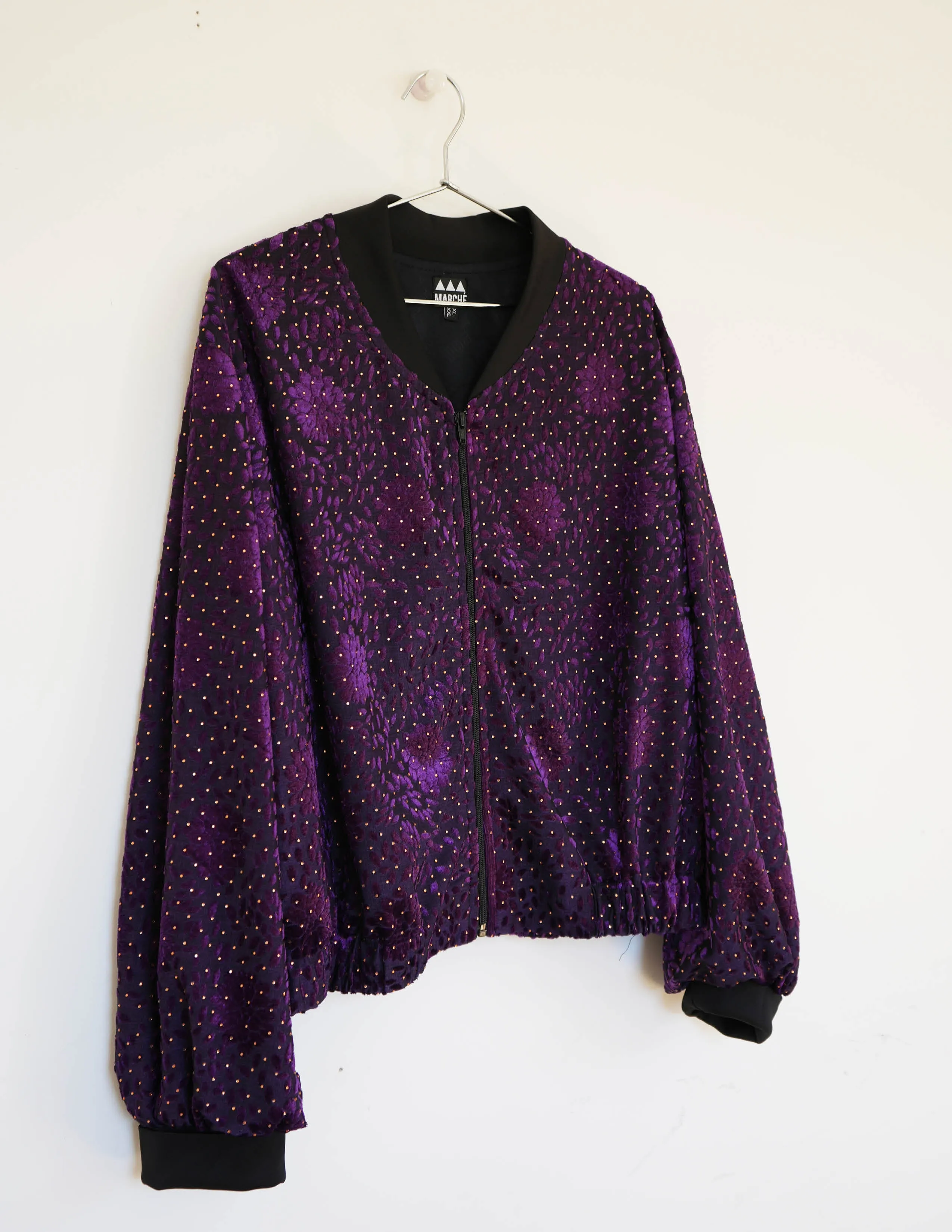 Scooch Embellished Velvet Bell Sleeve Jacket