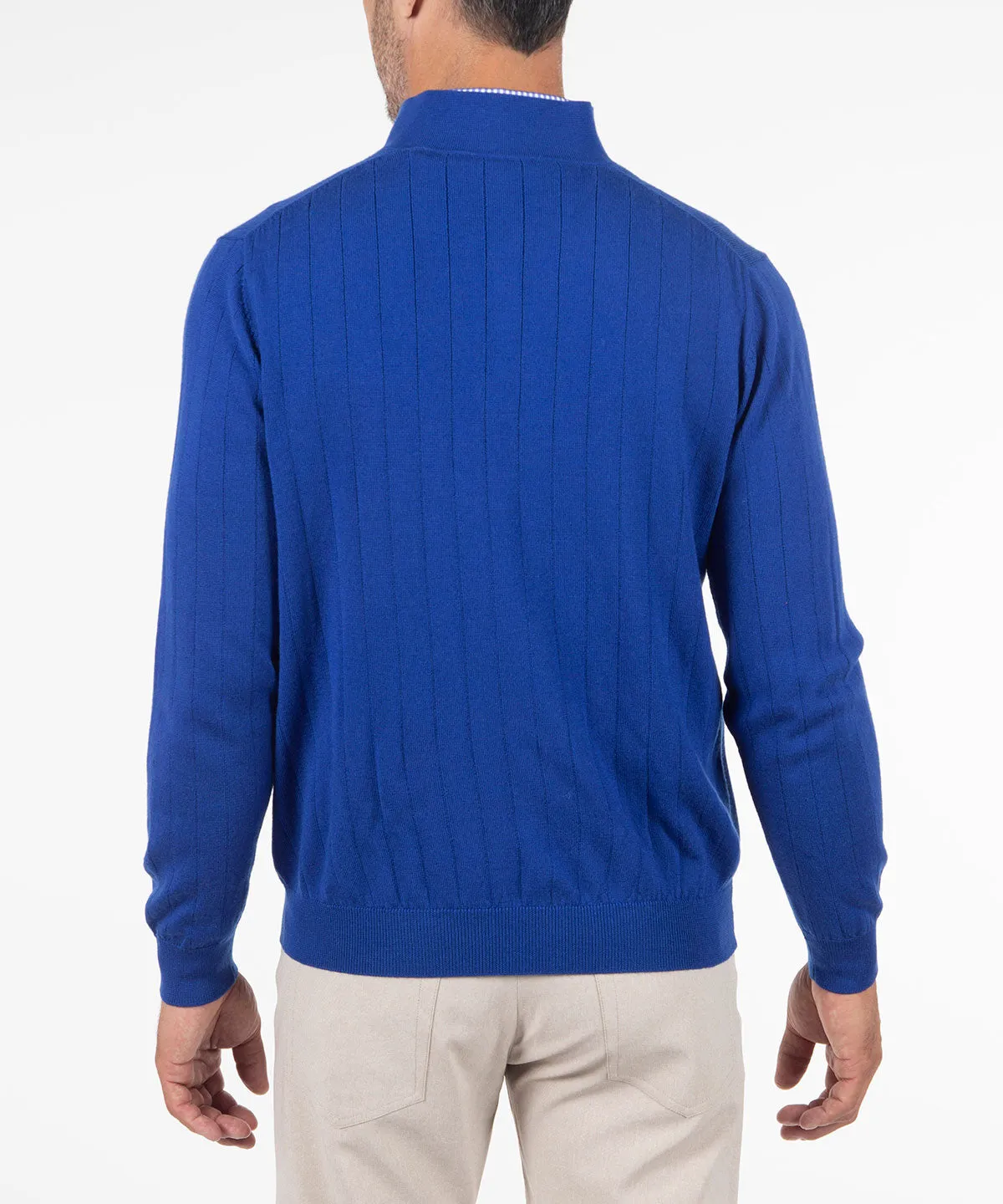 Signature Merino Quarter-Zip Mock Neck Sweater