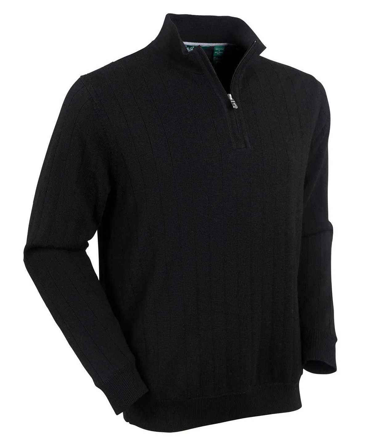 Signature Merino Quarter-Zip Mock Neck Sweater