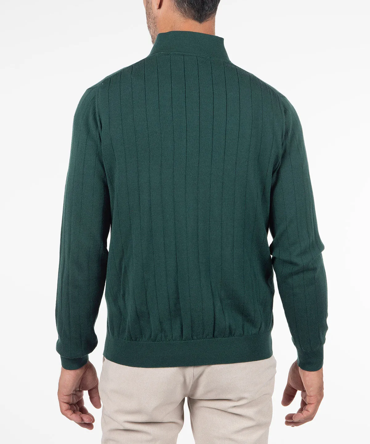 Signature Merino Quarter-Zip Mock Neck Sweater