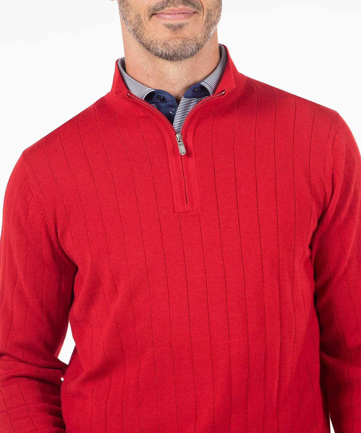 Signature Merino Quarter-Zip Mock Neck Sweater