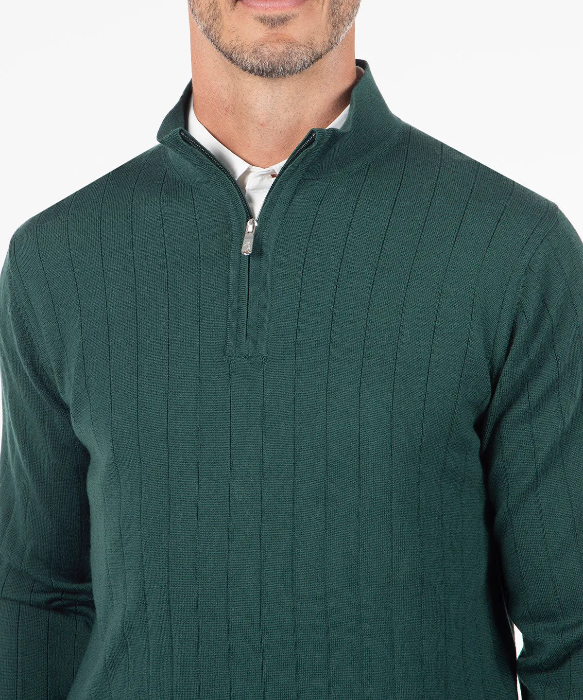 Signature Merino Quarter-Zip Mock Neck Sweater