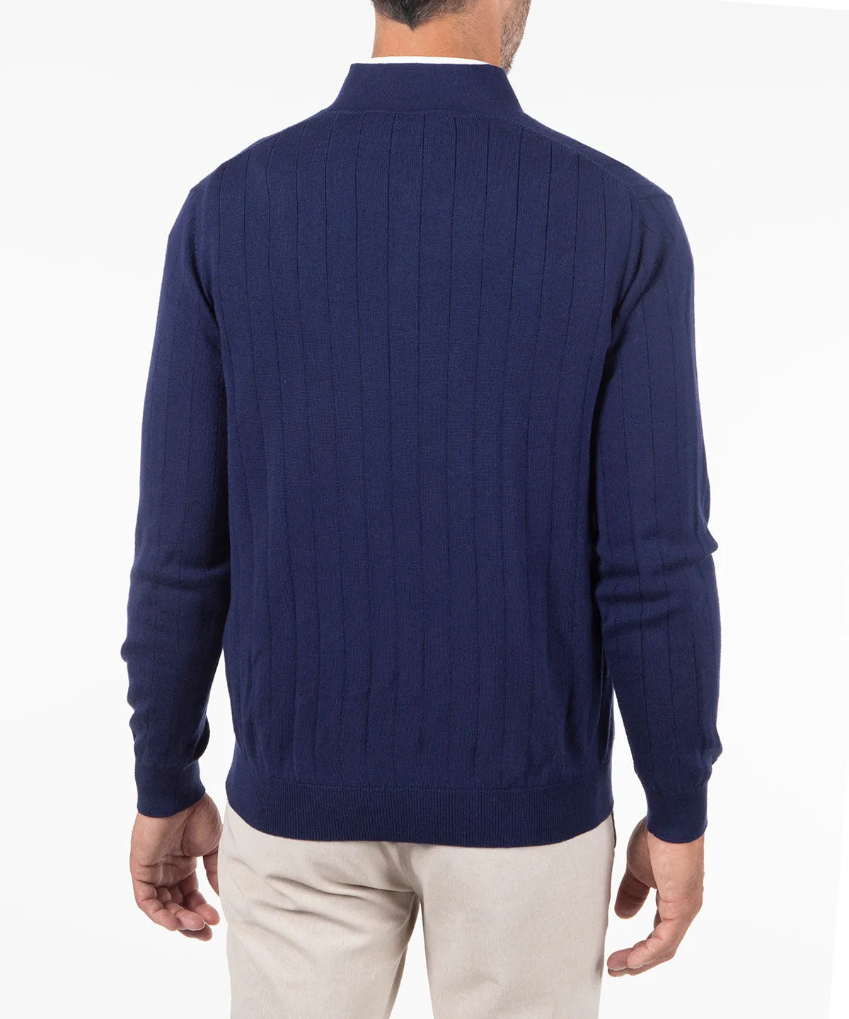 Signature Merino Quarter-Zip Mock Neck Sweater