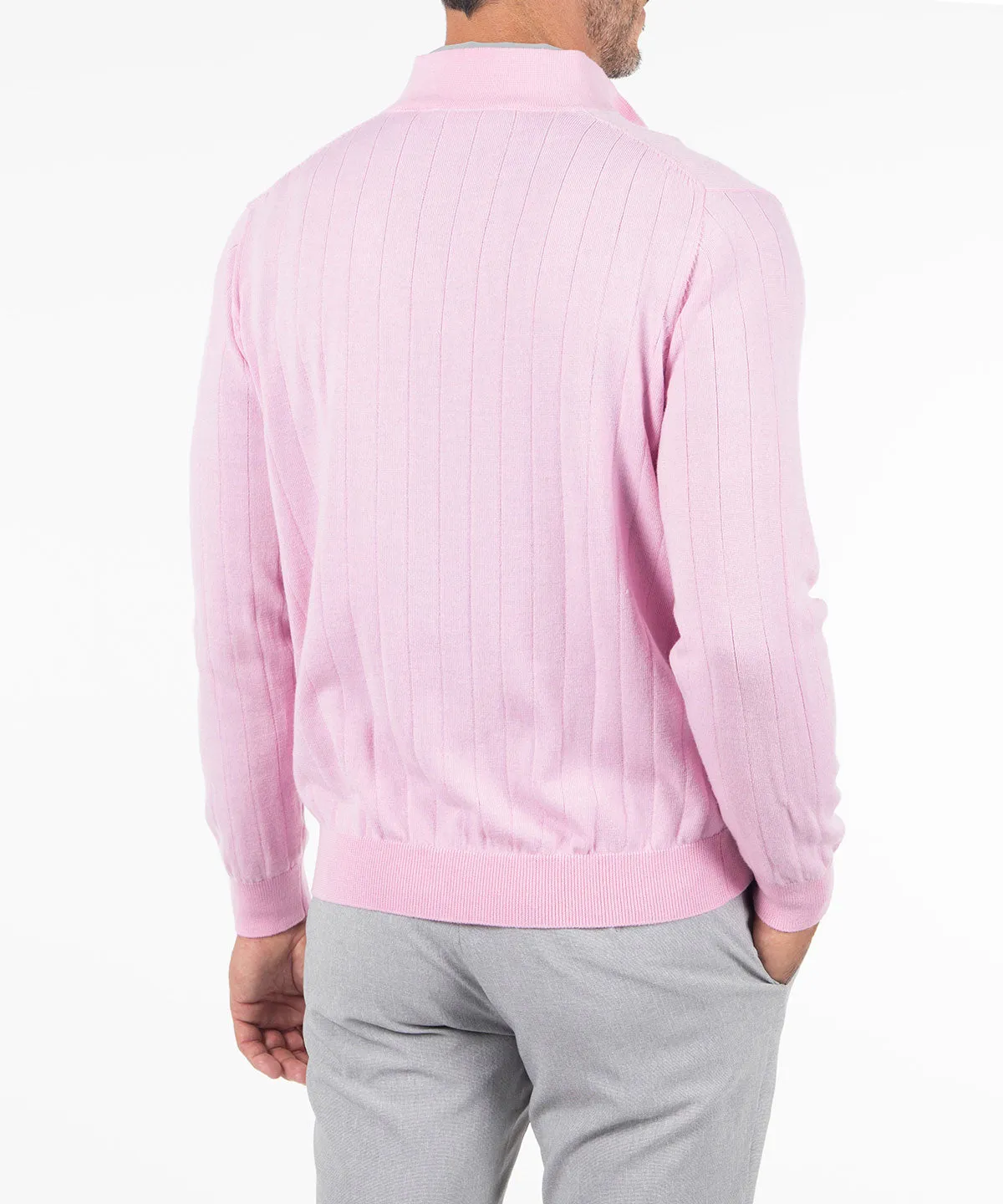 Signature Merino Quarter-Zip Mock Neck Sweater