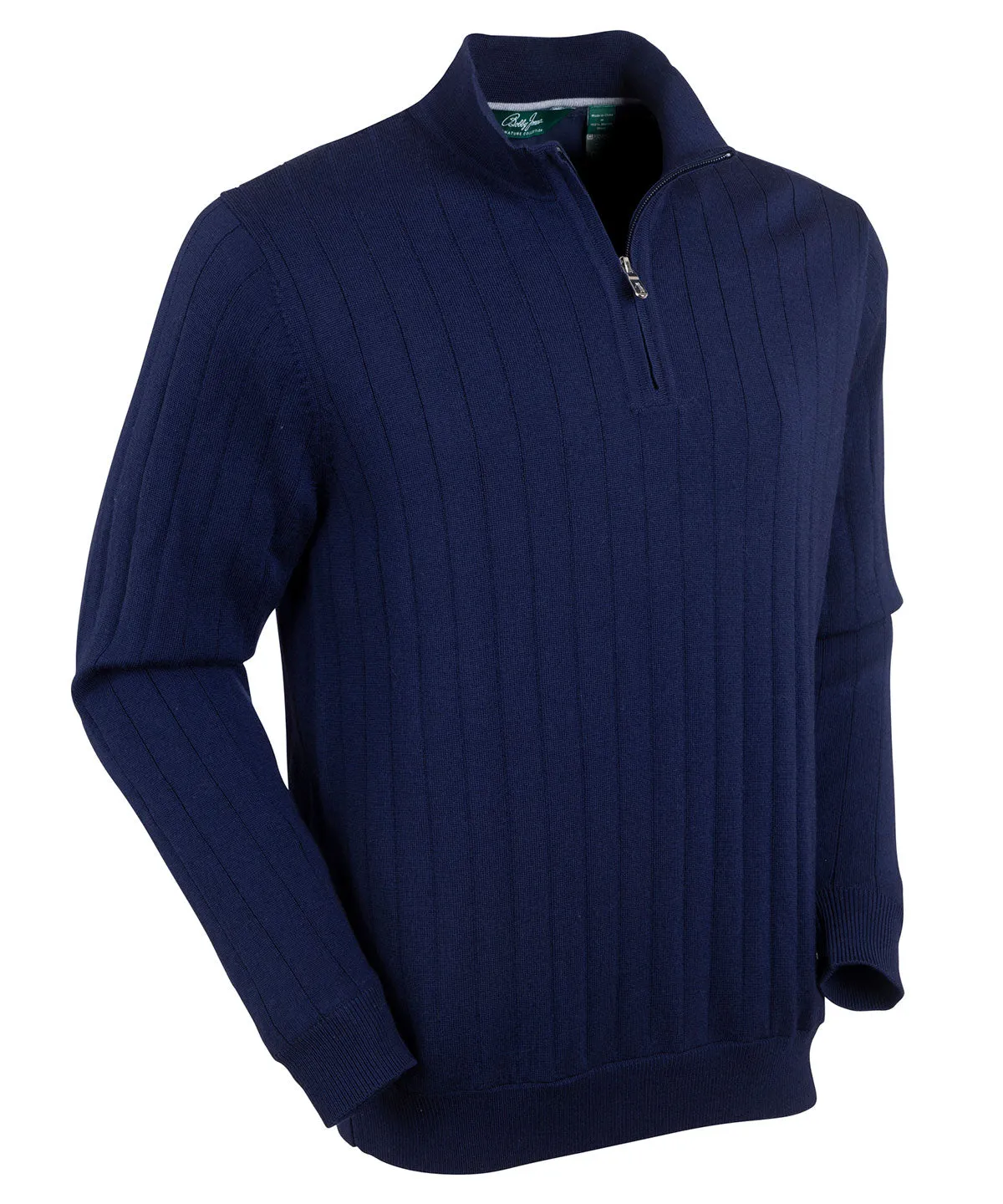 Signature Merino Quarter-Zip Mock Neck Sweater