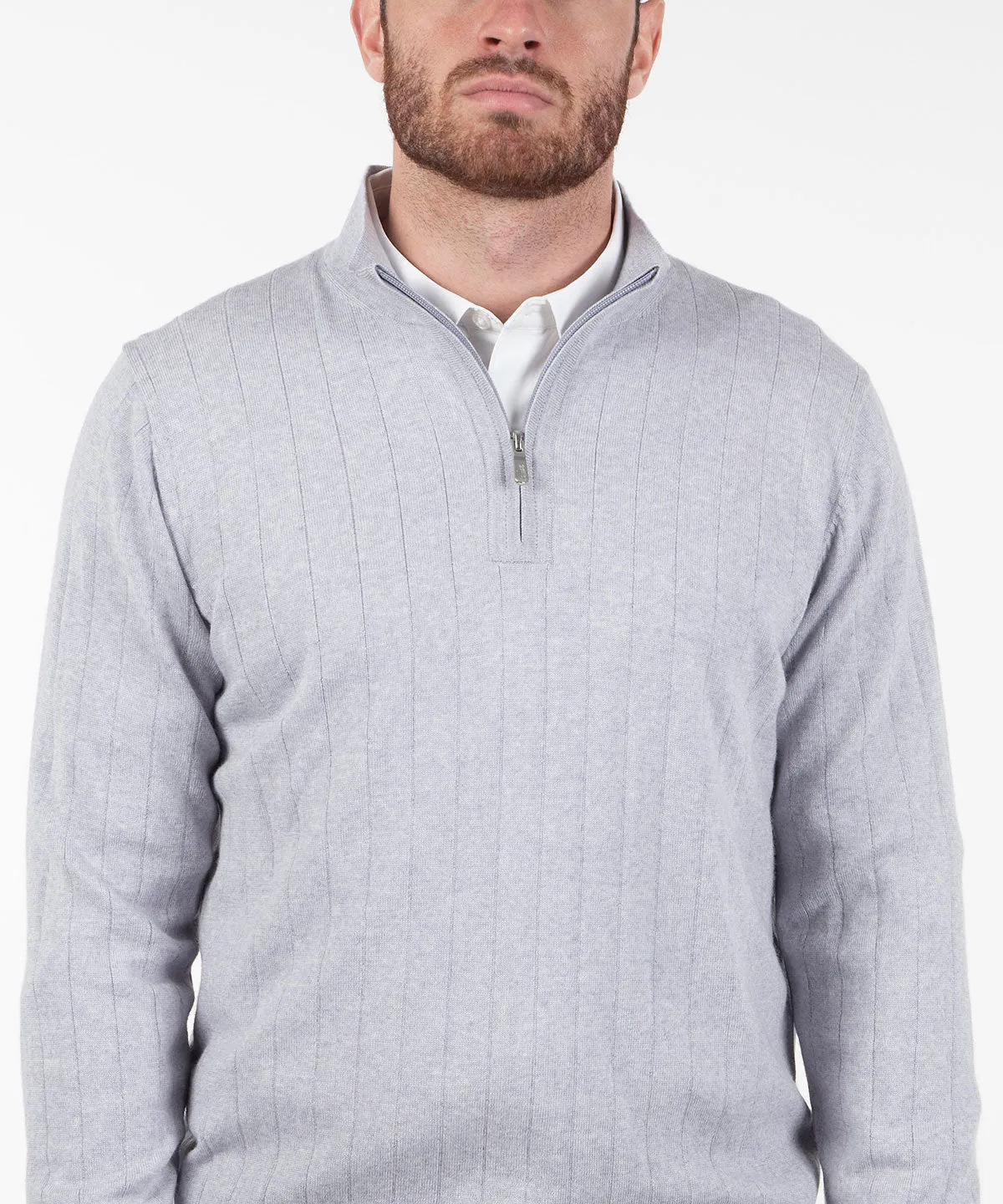 Signature Merino Quarter-Zip Mock Neck Sweater