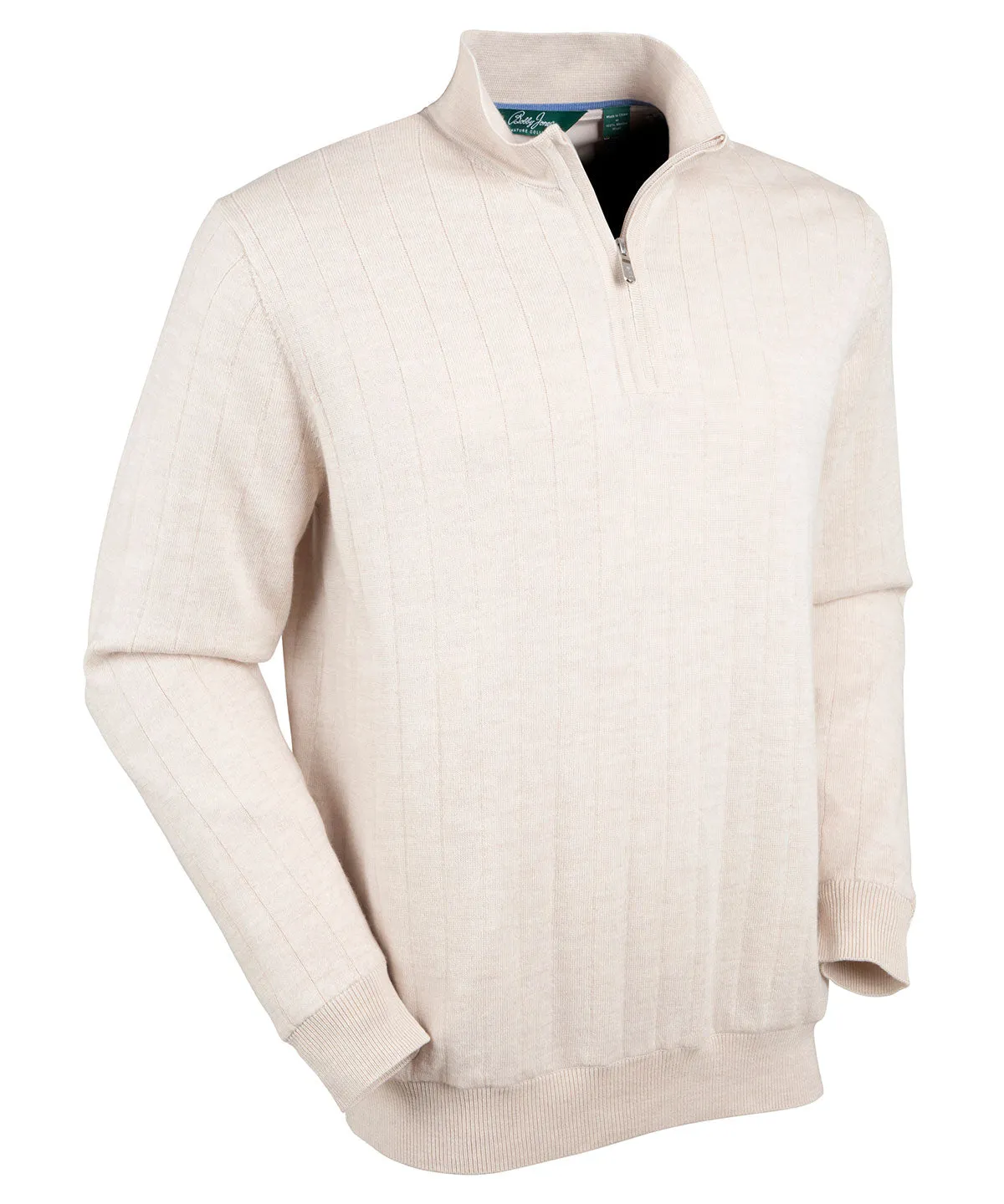 Signature Merino Quarter-Zip Mock Neck Sweater