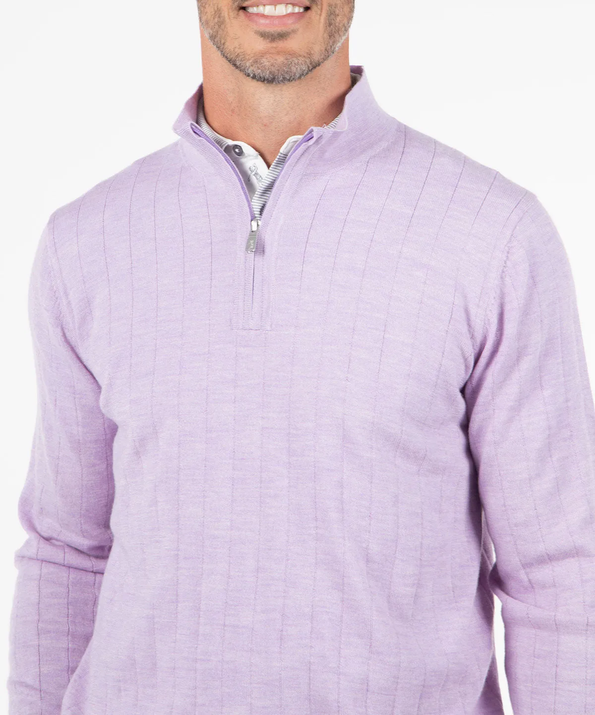 Signature Merino Quarter-Zip Mock Neck Sweater