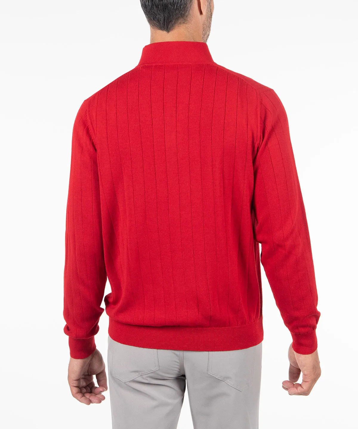 Signature Merino Quarter-Zip Mock Neck Sweater