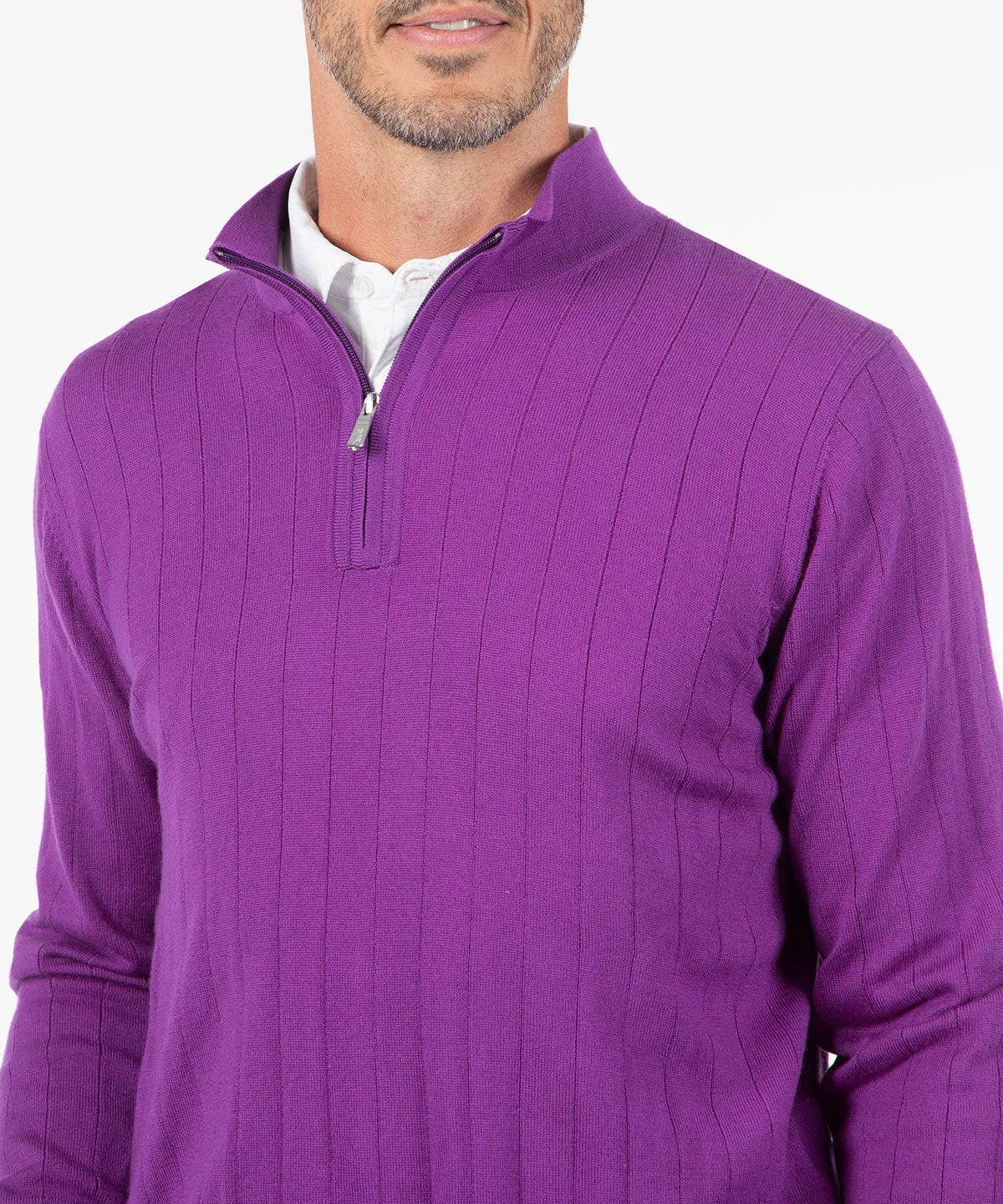 Signature Merino Quarter-Zip Mock Neck Sweater