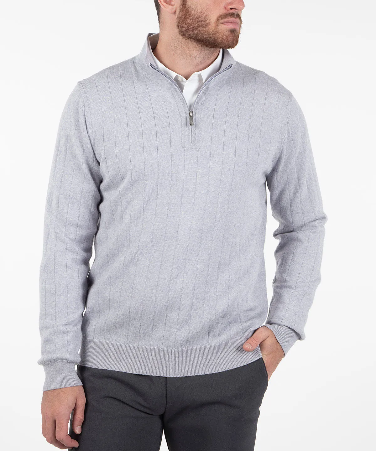 Signature Merino Quarter-Zip Mock Neck Sweater