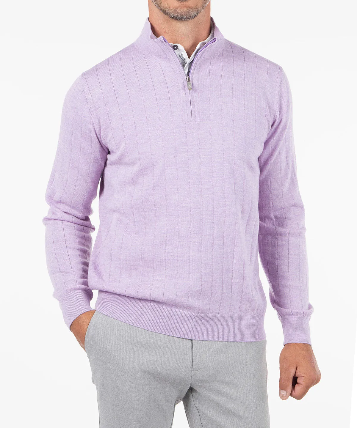 Signature Merino Quarter-Zip Mock Neck Sweater