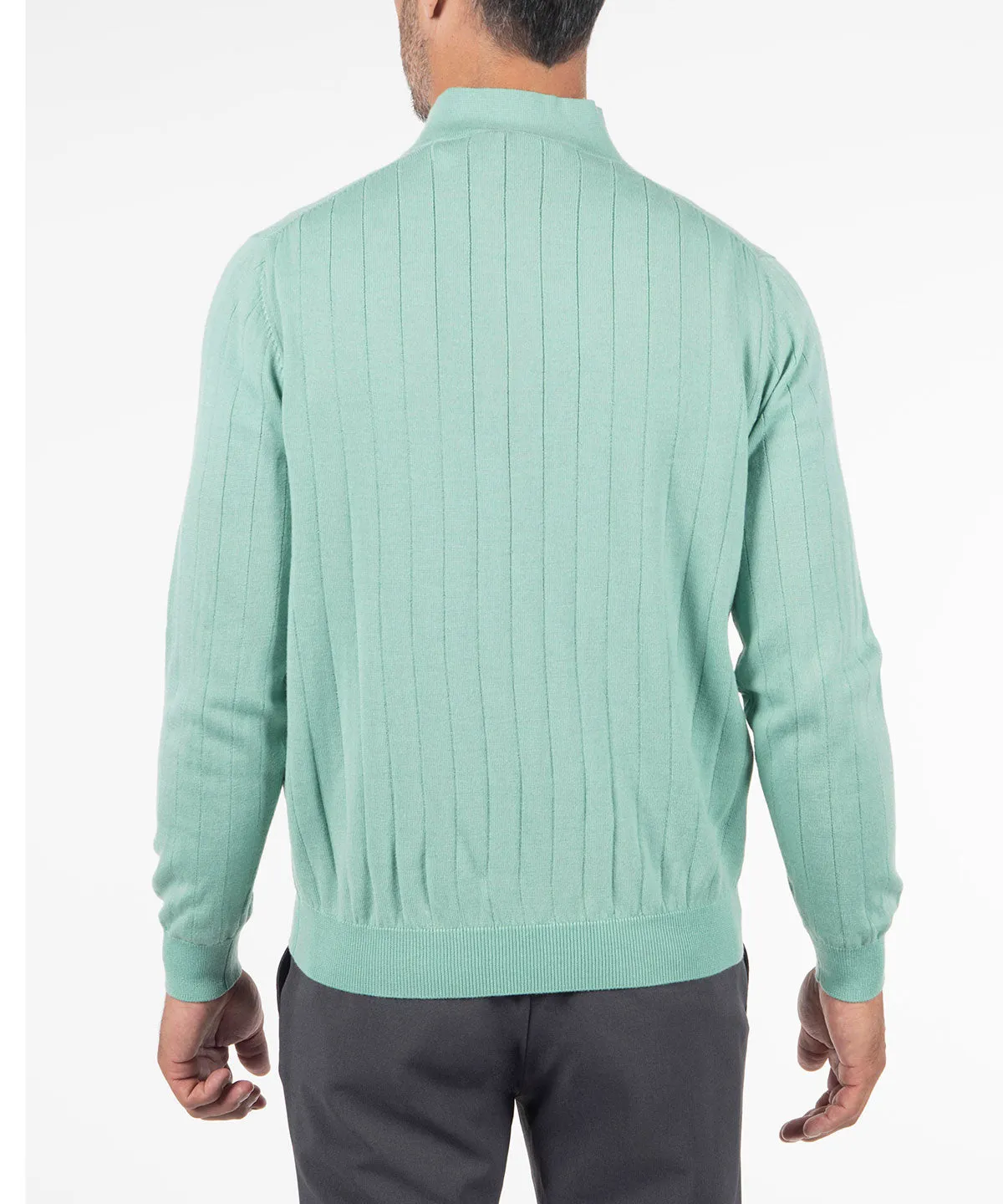 Signature Merino Quarter-Zip Mock Neck Sweater