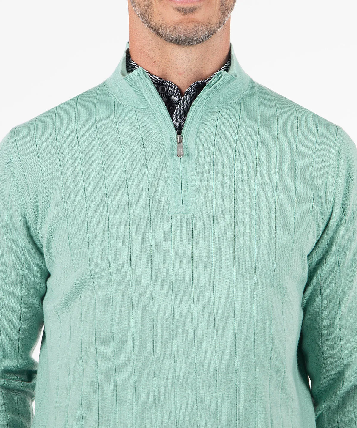 Signature Merino Quarter-Zip Mock Neck Sweater